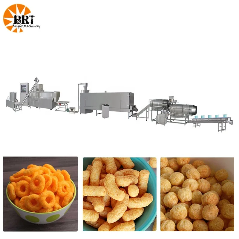 Automatic Corn Puff Production Line Puffed Corn Ball Snacks Food Making Rice Machine