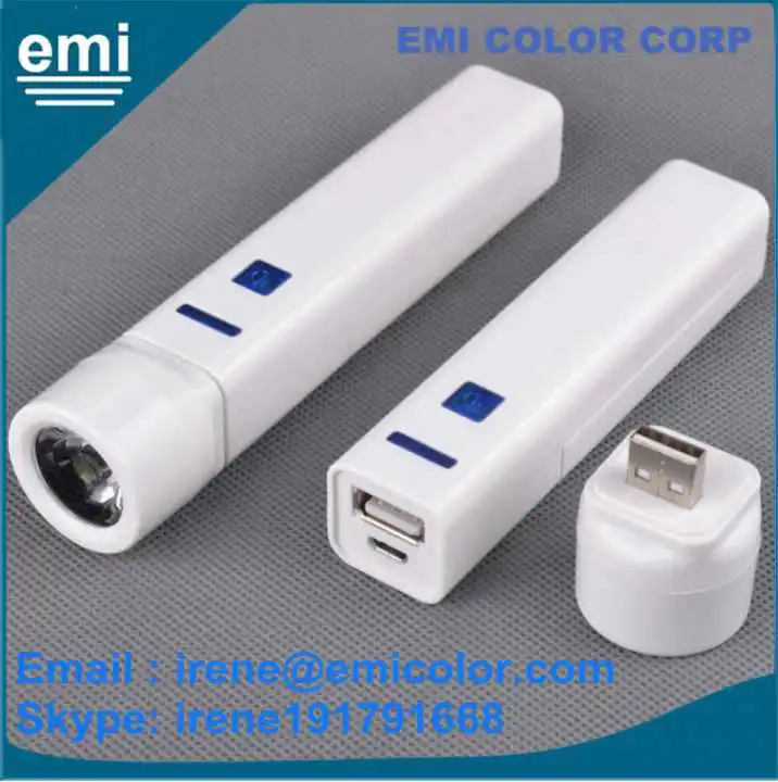 Portable 2600mAh Li Ion Battery 18650 LED Flashlight Mobile Power Bank for Mobile Devices