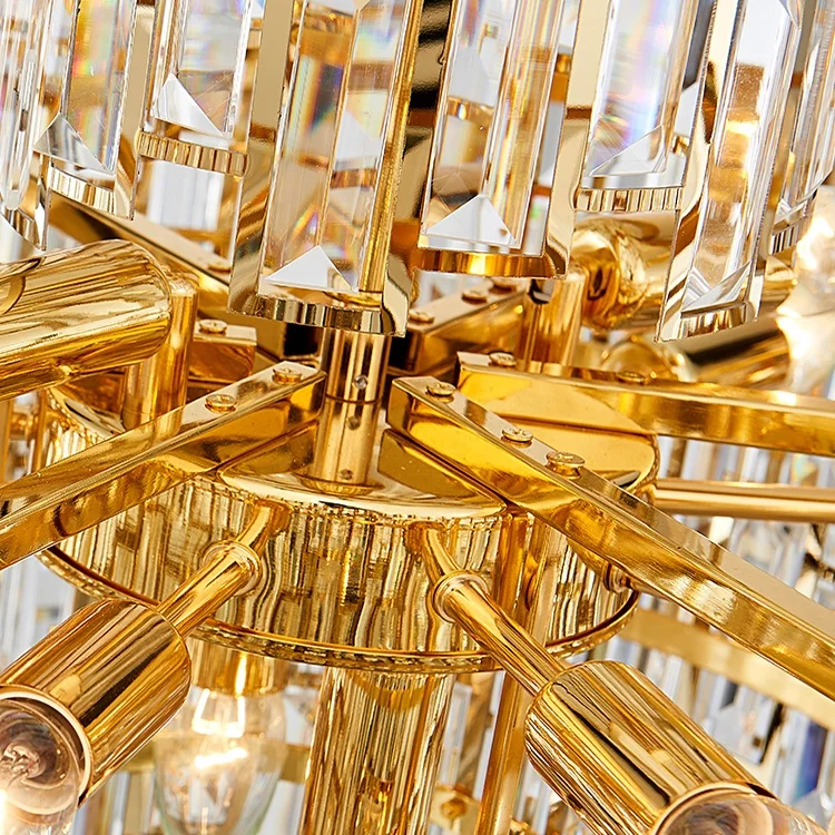 Роскошная круглая промышленная подвесная люстра для отеля, хрустальная лампа