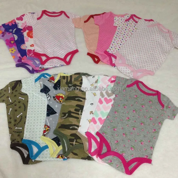 2016 Оптовая 100% Хлопок Дешевые Детские Ползунки для младенцев ползунки с печатью