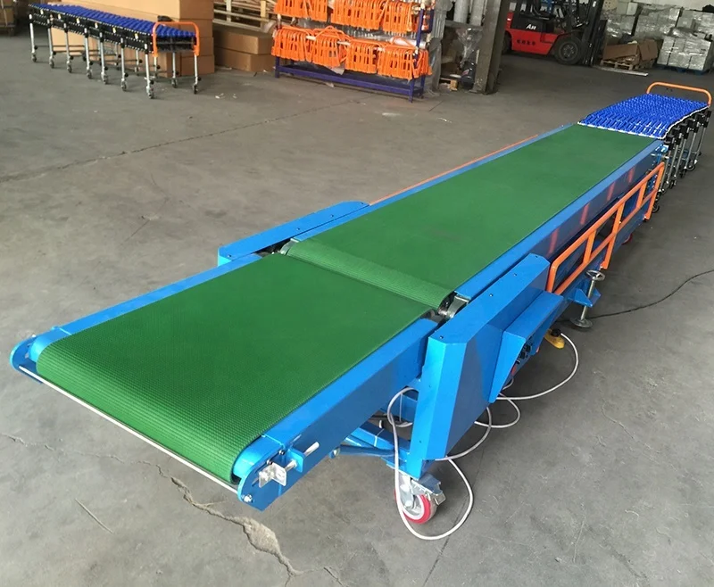 Incline Industrial Adjustable  Belt Conveyor Container Loading Ramp Used