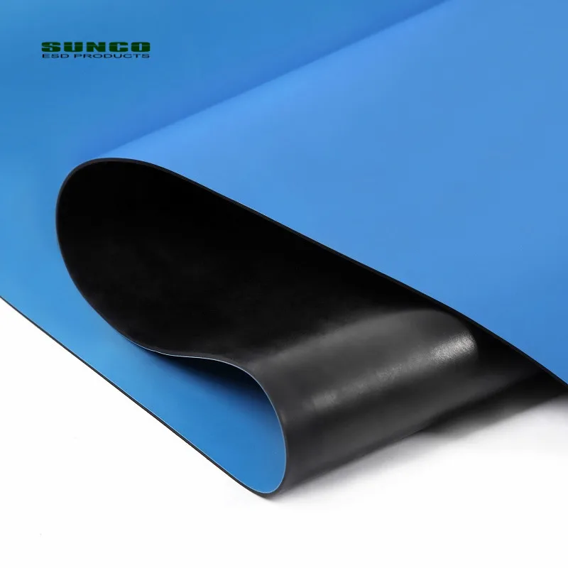 Natural Rubber Green Gray Blue ESD Safety Matting Antistatic Rubber Table Mat
