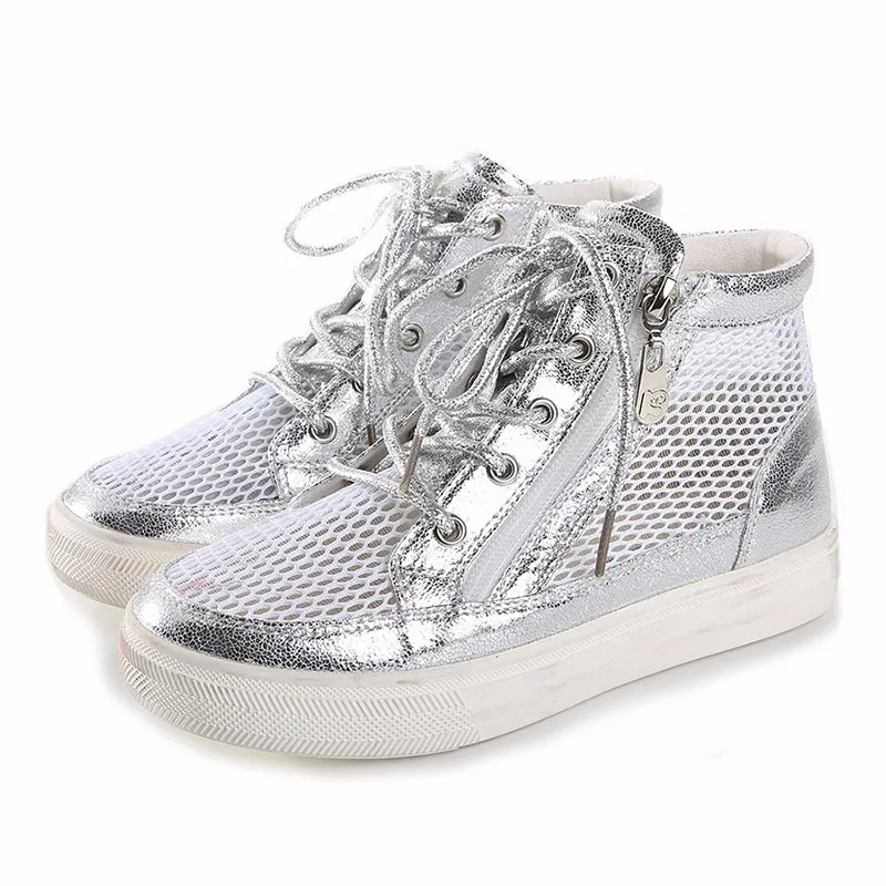 Горячие Продать Сияющий Воздухопроницаемой Сеткой Молния Дети Моды Спортивной Обуви