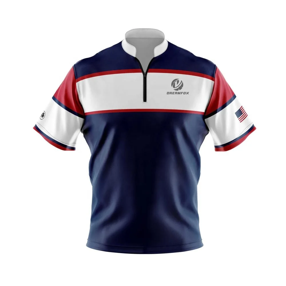 Wholesale Bowling Polo Shirts Design Your Own Logo Polyester Sublimated