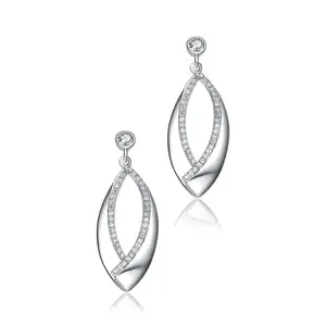 Keiyue Designer Minimalist 925 Sterling Silver Drop Earrings for Ladies Fashion Studs Jewelry