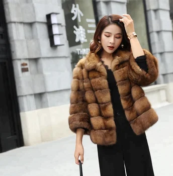 Sc. Brown Short Mink Fur Jacket