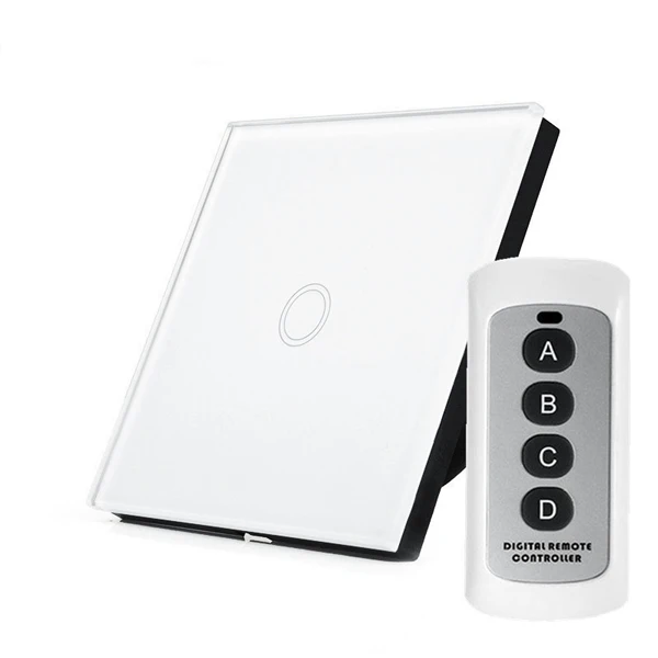 Белый 3gang 1way сенсорный выключатель света и с украшением в виде кристаллов стеклянная панель AC110-250V