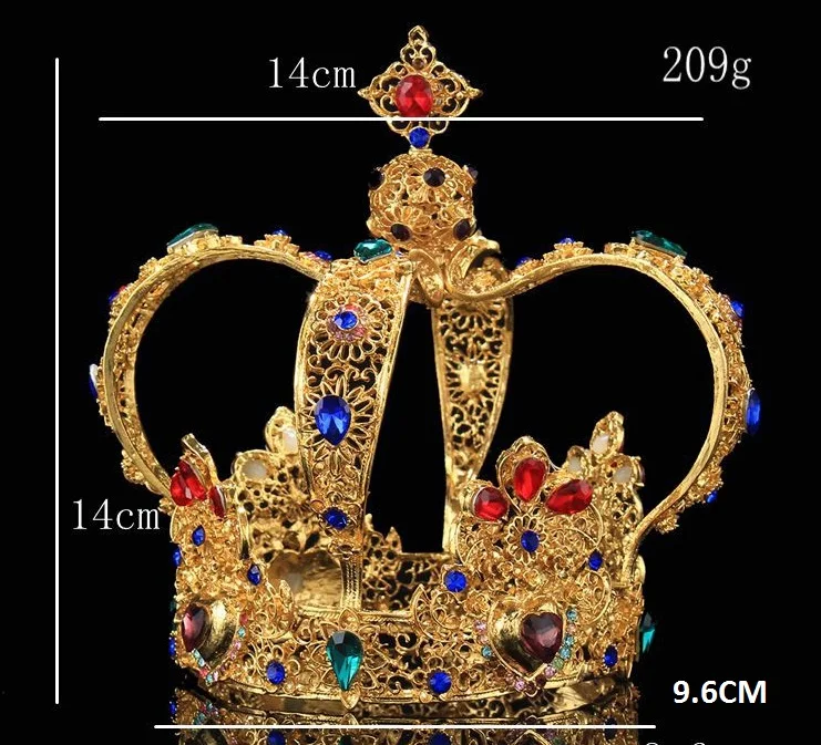 
Королева/король Мужская полная круглая Флер де Лис Корона короны для выпускного вечера и вечеринки 