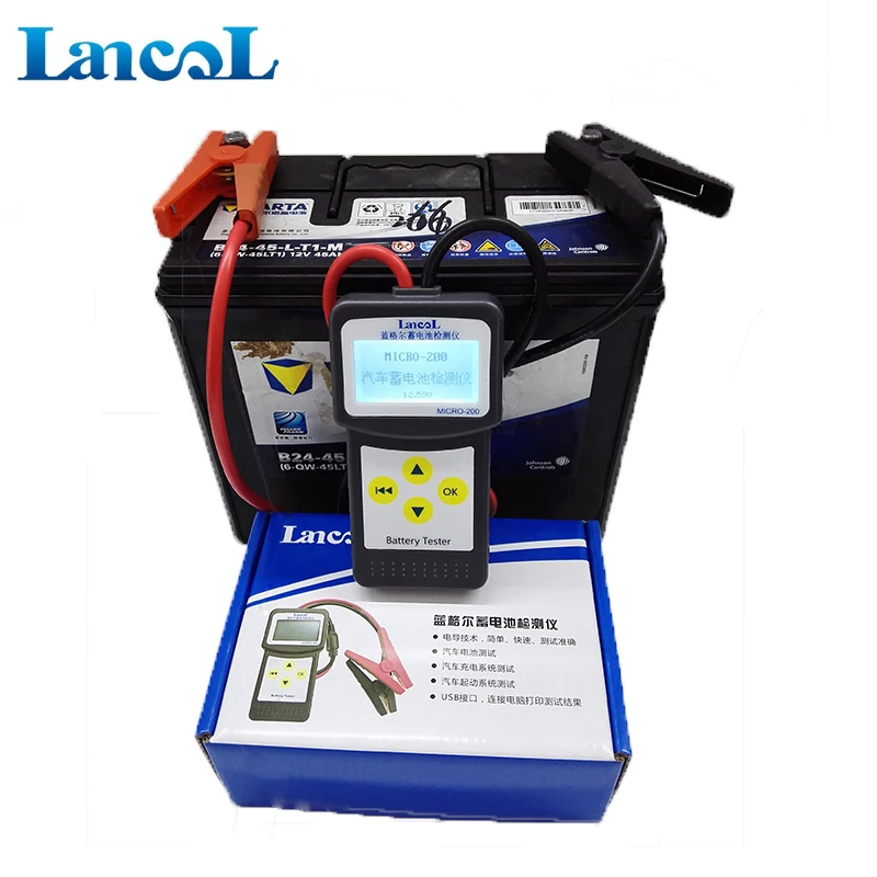 Automatic 12V Car Battery Tester Micro200 A5 Model SOC SOH IR Checker ABS Material Diagnostic Tools Portable Battery Tester