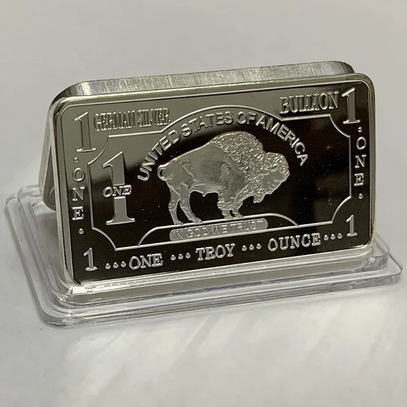 Silver Paperweight German Mint 1 Troy Ounce Buffalo German Silver