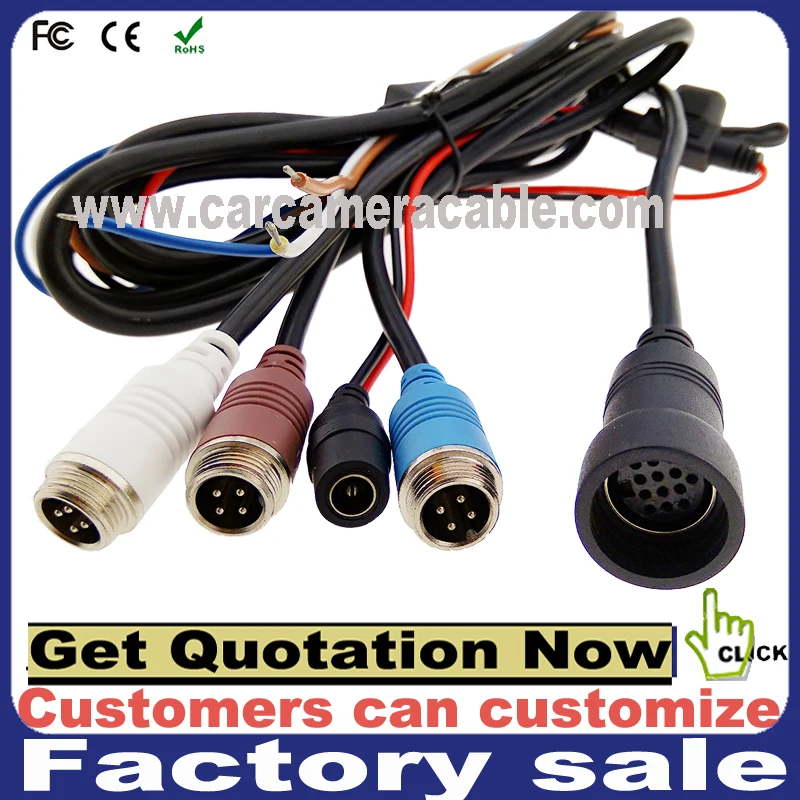 Swallowtech 13Pin Mini Din Male to Female Extension Connectors Video Audio Monitor Cable Adapter for Automobile Camera Monitor