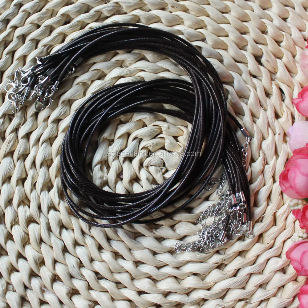 adjustable pu necklace leather cord black