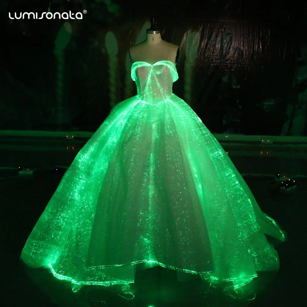 Bridal Dress Led Light Up Prom Dresses LED Smart Color-changing