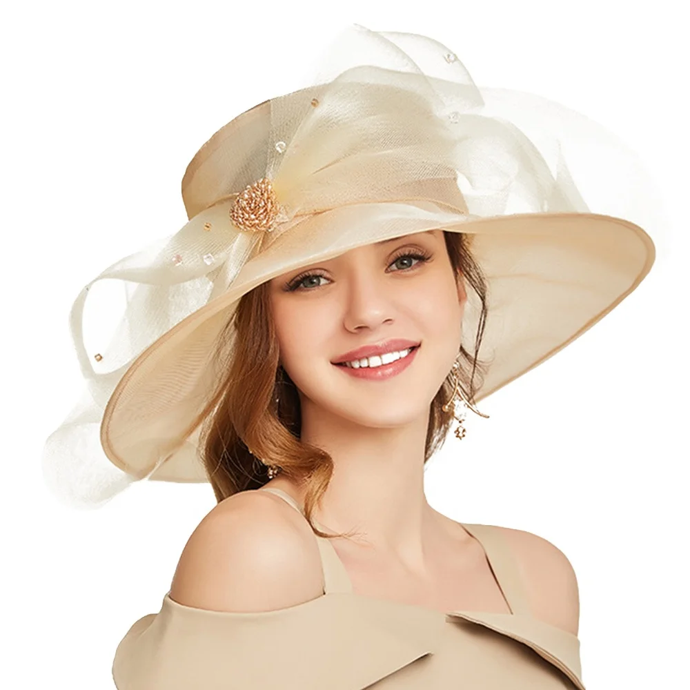 Fashion Women Wide Large Brim Floppy Fold Summer Beach Sun Straw Beach Derby Hat 