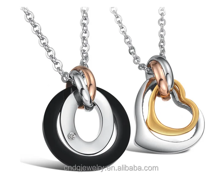 Hot Style Jewelry Lovers' Heart Necklace Titanium Steel Pendant Fashion