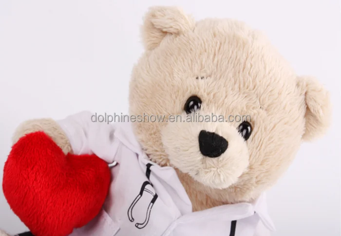 Source get well soon hospital patient gifts teddy bear custom cute cartoon  nurse teddy bear plush toy with red heart on m.