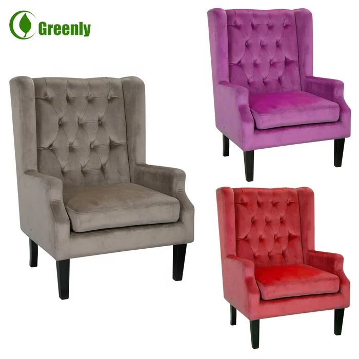Французский стиль, античная мебель из массива дерева для гостиной, плюшевые пуговицы, Стеганный дизайн, клубный стул с акцентом