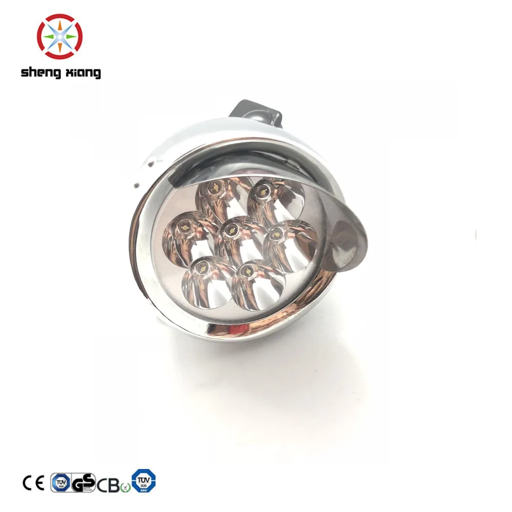 Винтажный велосипедный фонарь на батарейках с 7 светодиодами для Halley черного или хромированного цвета