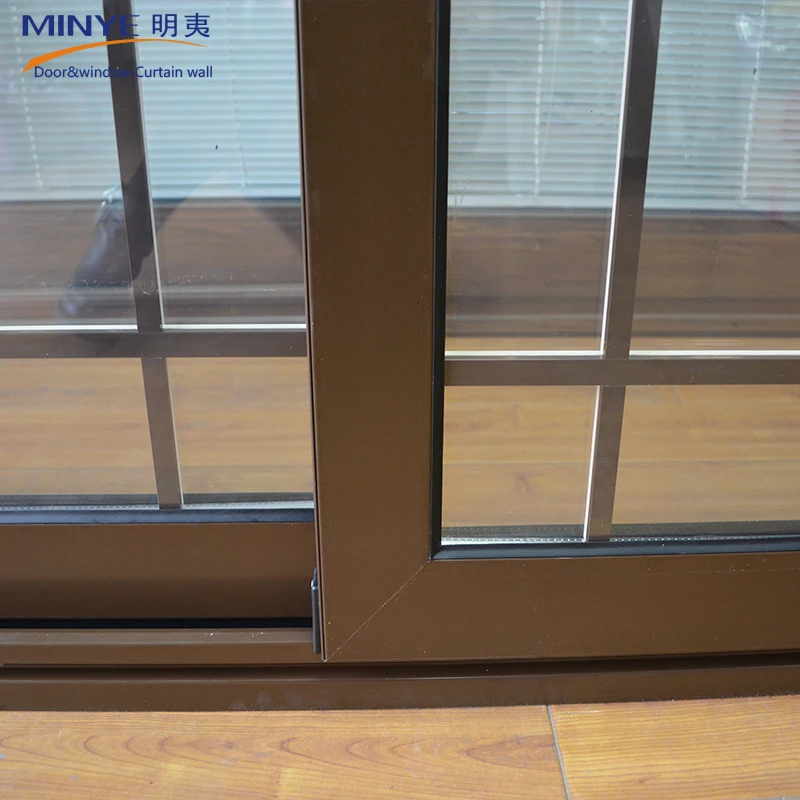 Iron Window Grill Design and Steel Window Grill Design Aluminum Sliding Window with Grid