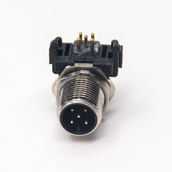 PCB Mount Circular a B D Code Male M12 Pcb Right Angled for 3 4 5 8 10 12 17 Pin for Waterproof 90 Degree Connector