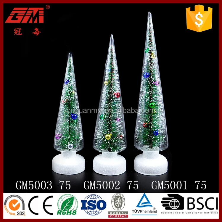 wholesale inside glass christmas tree stand decoration for sale christmas tree decoration item lighted glass tree manufacture