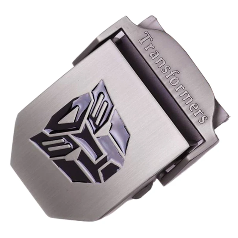 Slider Style Custom Embossed Logo Alloy Adjustable Automatic Belt Buckle