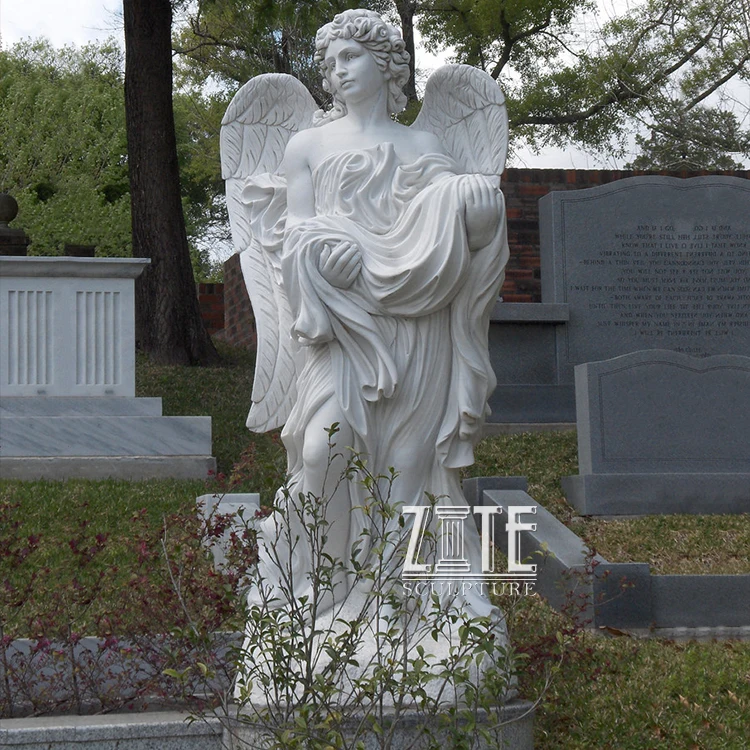 Customized Service Marble Powder Angel wings Statue