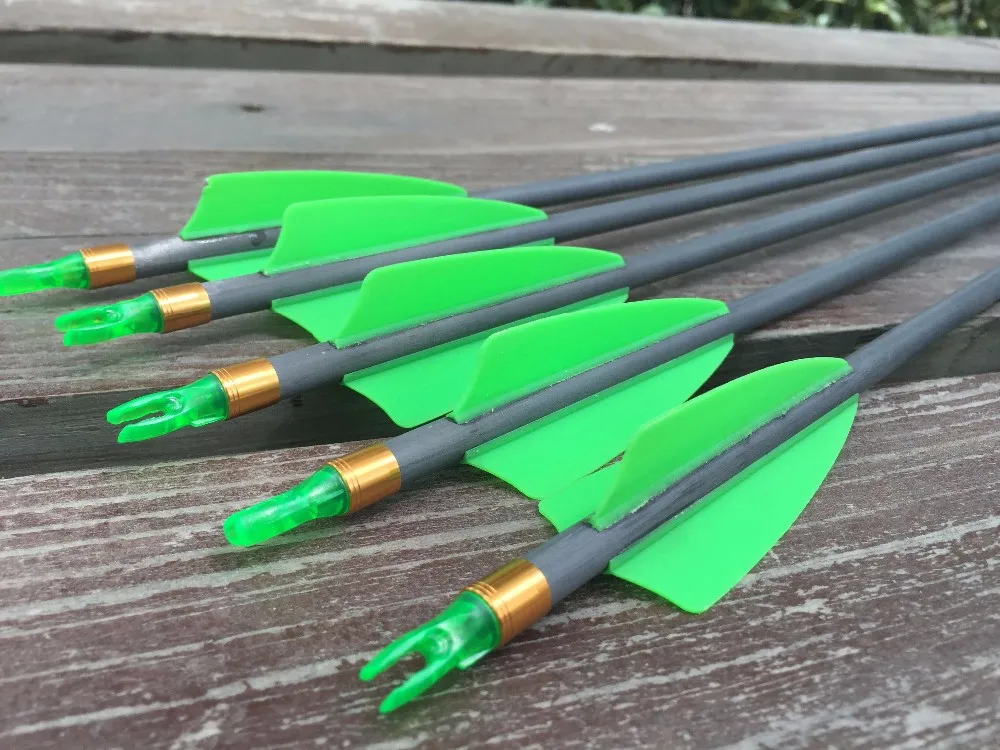 6.2mm carbon arrows with plastic vanes