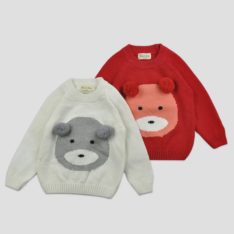2017 новая осенняя одежда для новорожденных высокого качества с рисунком медведя шерстяной свитер дизайн