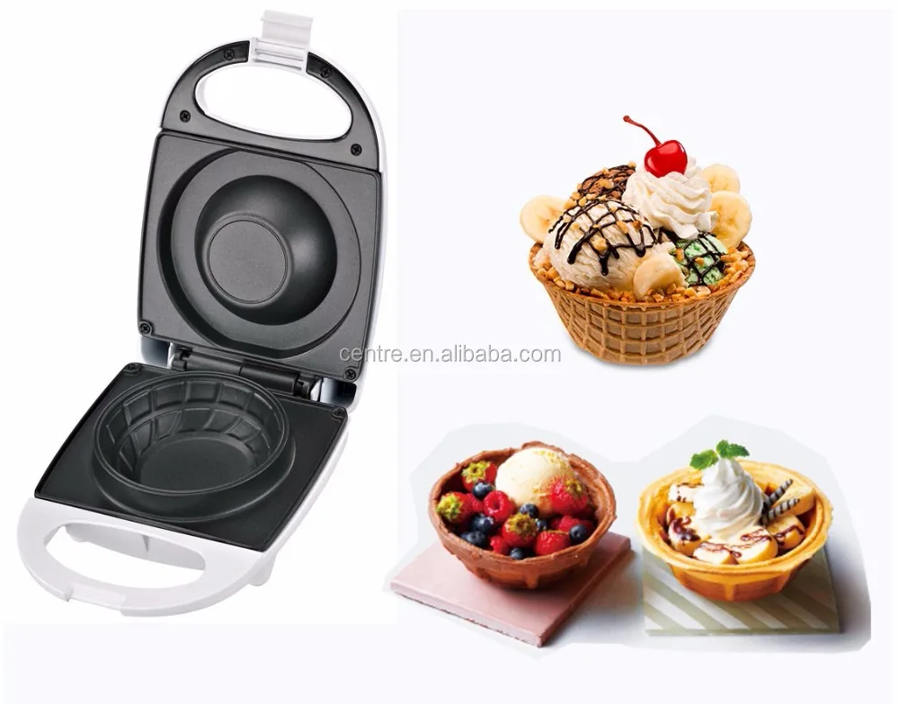 Electric Stainless Steel 3 Pcs Waffle Bowl Maker Mini Pizza Holder Ice  Cream Cup Baking Machine - AliExpress