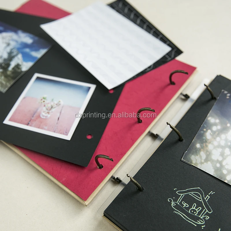 Hollow Out Heart-Shape Design 3 Ring Binder Kraft Cover A4 Scrapbook Photo Album  for Lover