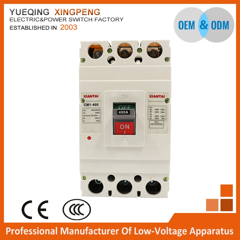 Professional Factory CM1 Series 3 Pole 4 Pole 100 Amp 300 Amp Mccb Circuit Breaker