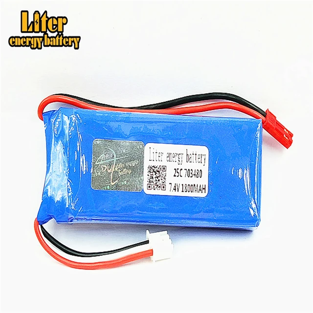 703480 25c JST разъем 7 4 В 1800 мАч Lipo батарея для WLtoys V323 дистанционное управление лодки