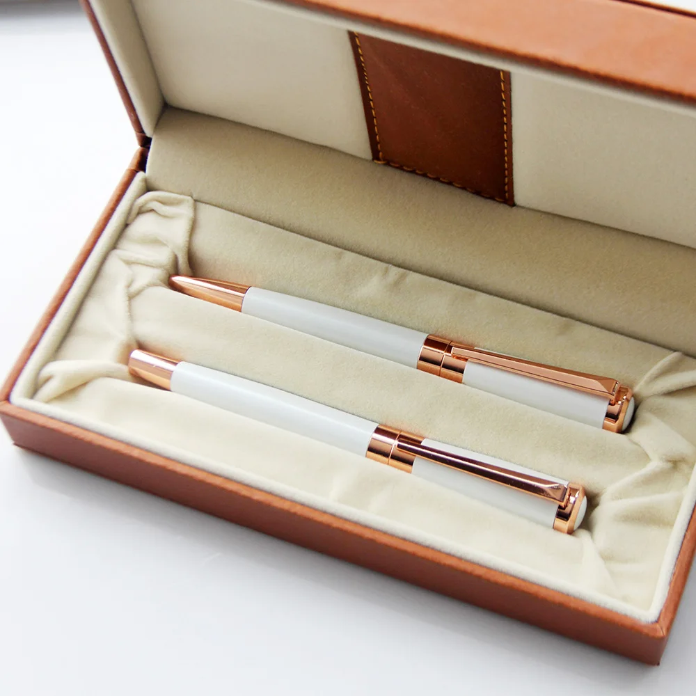 Роскошная мягкая кожаная коробка с металлической ручкой высокого качества с логотипом на заказ Подарочный чехол для ручки
