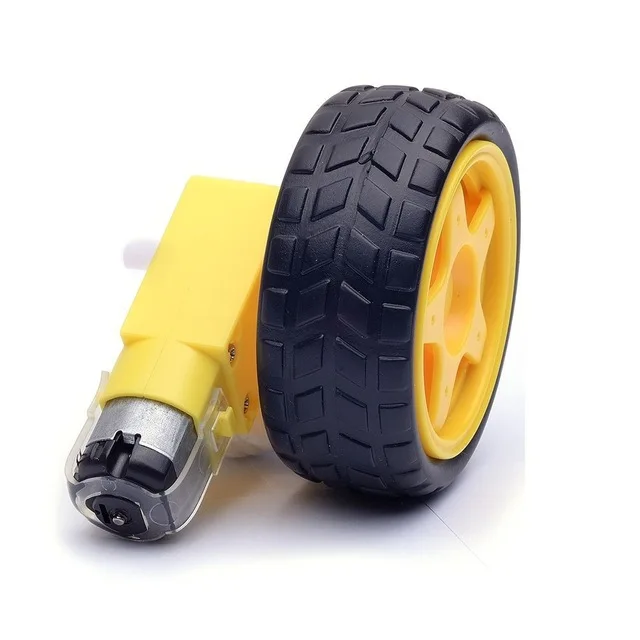 Smart Car Robot Plastic Tire Wheel with DC 6V Gear Motor for Arduino DIY 