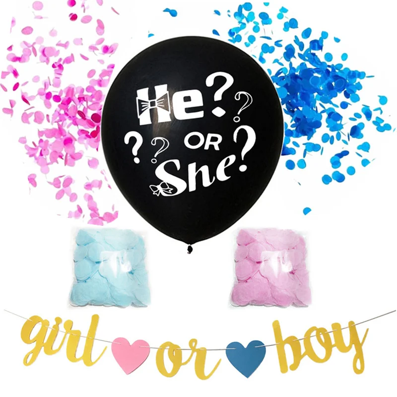 36 Giant Baby Shower He Or She Black Gender Reveal Balloon Set With Pink Blue Confetti Buy Gender Reveal Balloon 36 36 Gender Reveal Balloon Gender Reveal Balloon Black Product On Alibaba Com