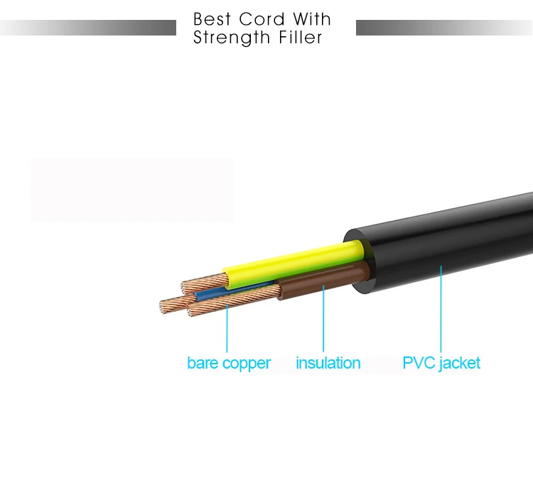 13a 250v British 3 Pin Fuse Plug Cable With Free Wire Open End For