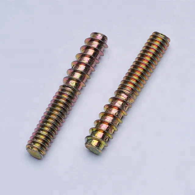 Double Sided Machine Self Tapping Ended Threaded Wood Dowel Screws ...