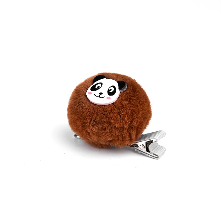 Уникальный дизайн заколки для волос аксессуары модные корейские пользовательские Меховые помпоны детские заколки для волос