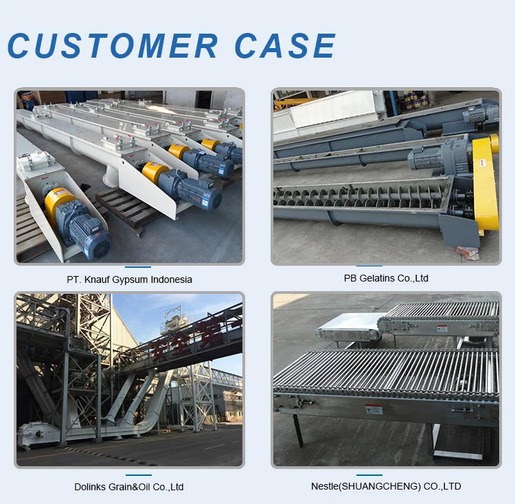 Customizable Factory Food Grade Electrically Heated Screw Conveyor Adjustable Speed Stainless Steel Belt