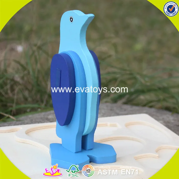 2018 Новый дизайн детские деревянные животных Пазлы diy Пингвин головоломки смешные дети