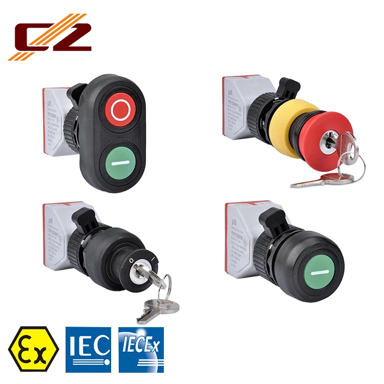 IECEx and ATEX Certified Plastic Explosion-proof Emergency Stop Rotation-releasing Push Button