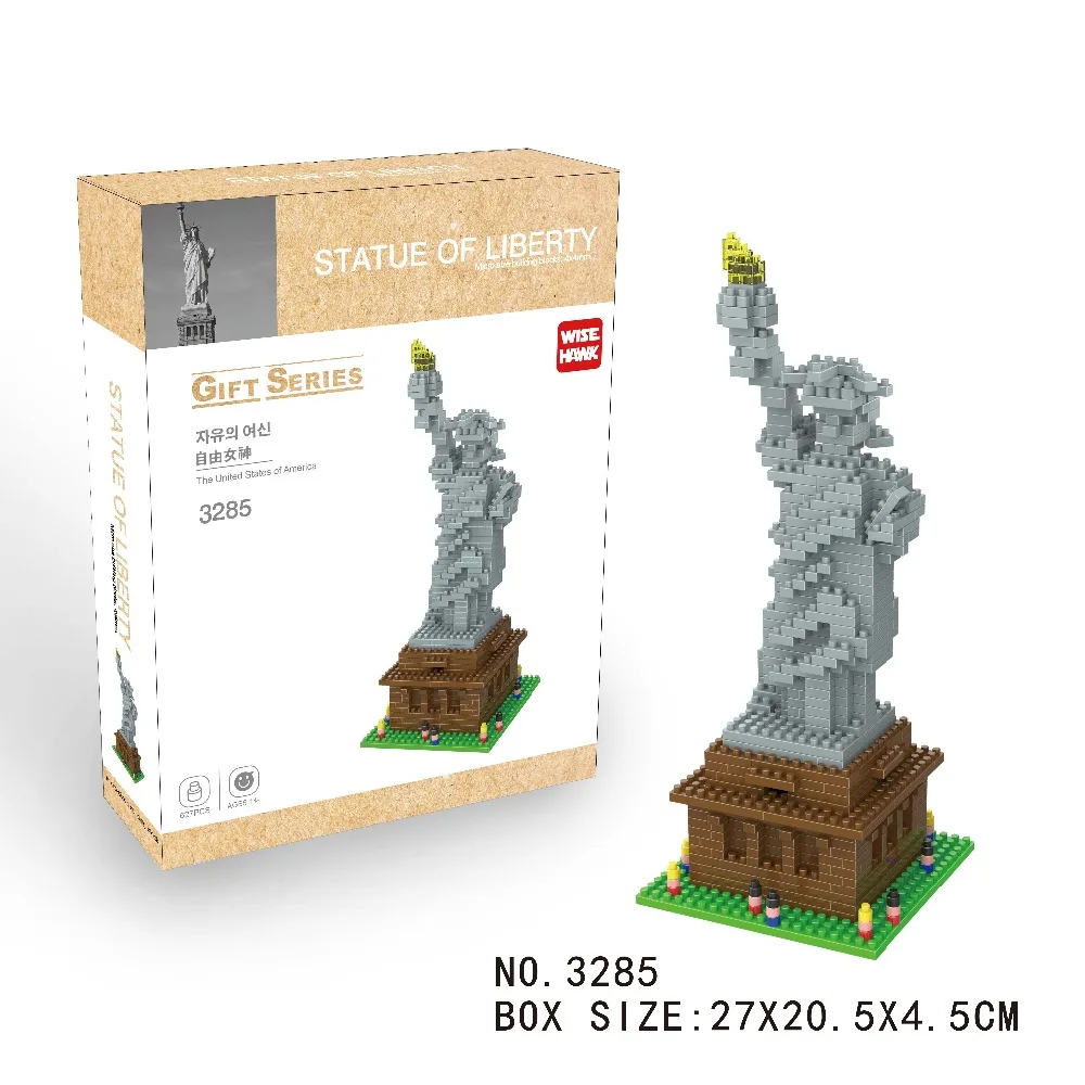 Wisehawk Plastic Mini Building Blocks Statue of Liberty Architecture Smart Children Toys