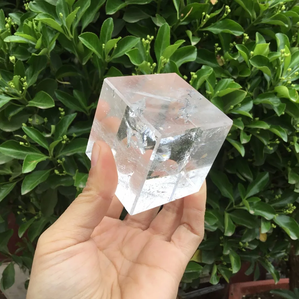 Natural clear Quartz Crystal Cube Crystal Carving Cube for Decoration