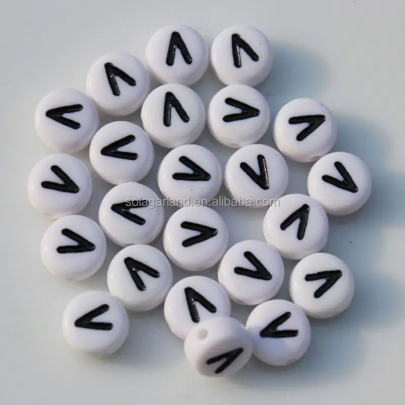 Blank Letter Beads 7mm Blanks for Alphabet Beads Little Round White Flat  Disc Coin Acrylic Beads 300 Pc Set 