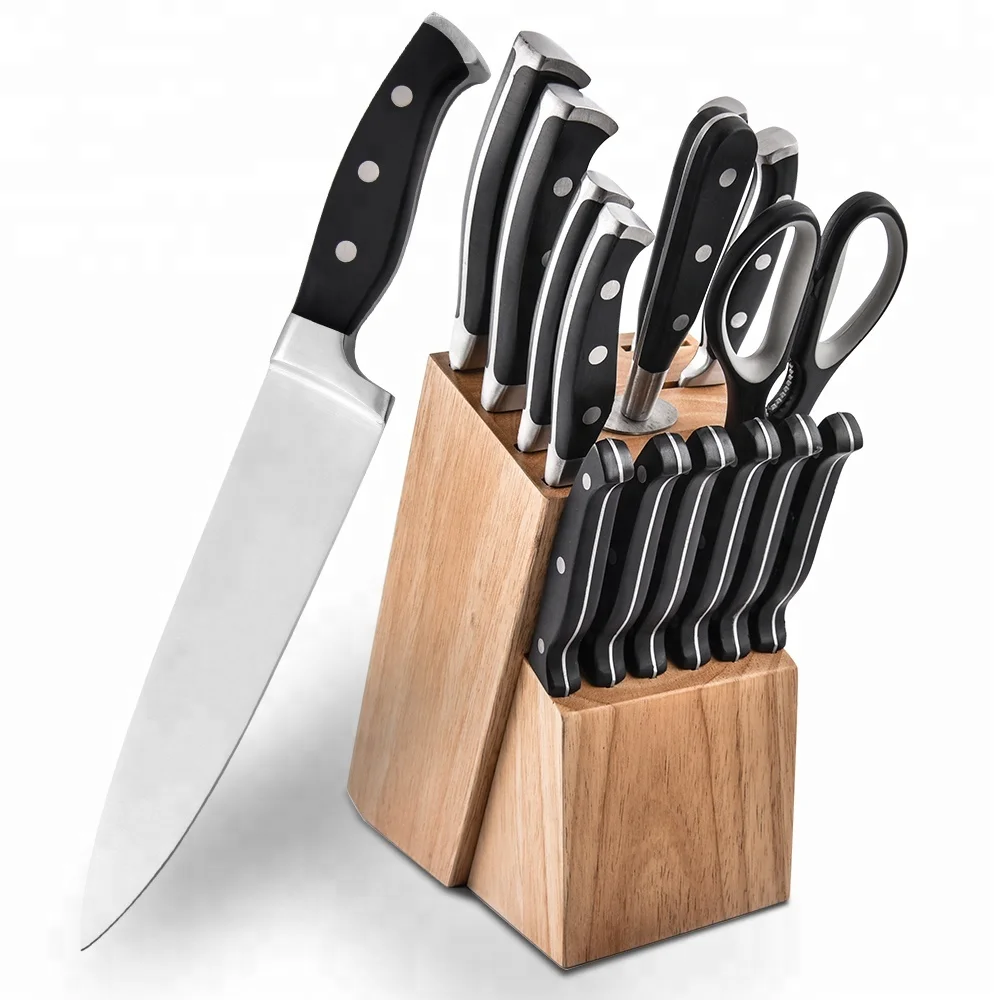 瑞泰高级15件菜刀套装木架 - buy chef knives set,kitchen knives