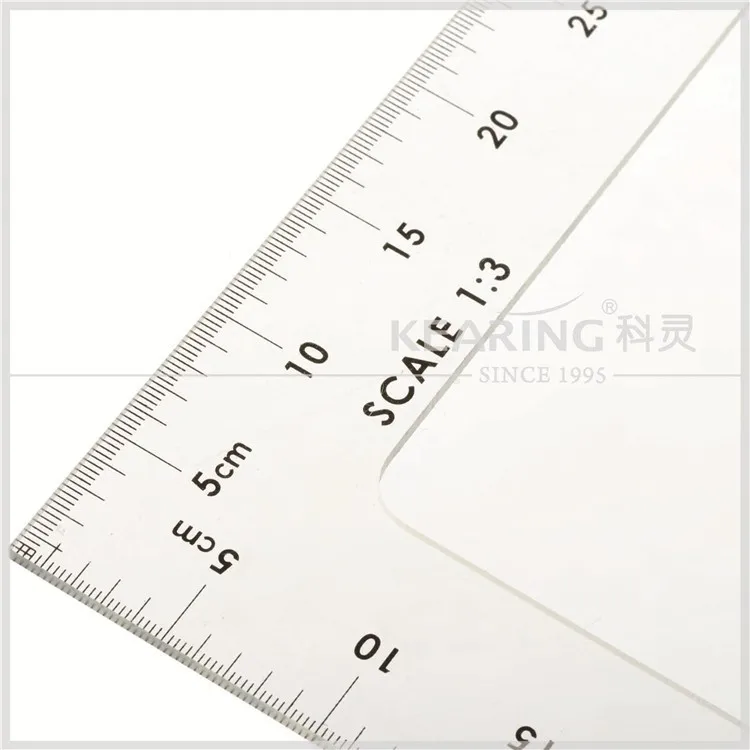 Kearing OEM Plastic Set square Scales / Sew Scale Ruler 1: 3,plastic Transparent Triangle Scale Ruler # DM20