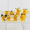 8Pcs Set Anime Pikachu Figures With Cellphone Strap Figure Toys 2 4cm