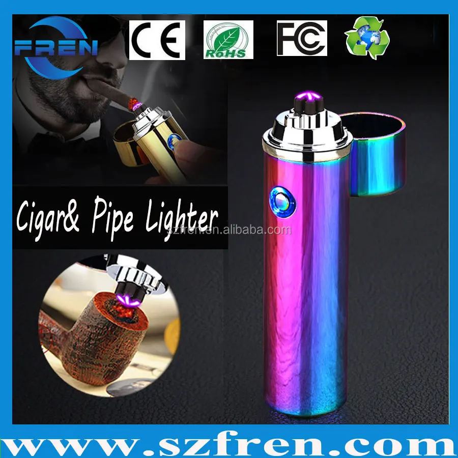 High End Shenzhen Cigar and Pipe Usb Lighter Rechargeable Electric Double Arc Lighters with LED Light