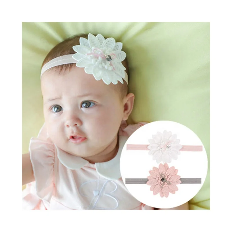 Tonsee® 1PC Kids Baby Flowers Headband Lace Bow Hair Wear Hairband Ribbon Green 